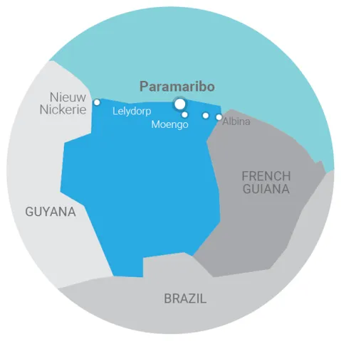 map Suriname