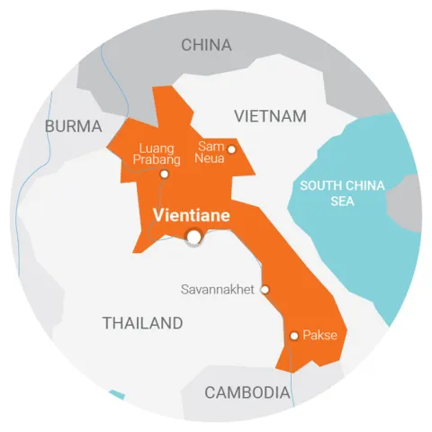 map Laos